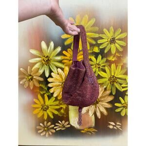 Vintage 1930s pink beaded handbag flopper style 1920s purse cocktail formal prom